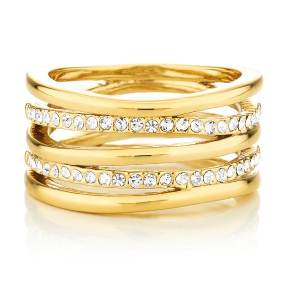 New! Buckley London Gold Ripple Ring Sz. Small (UK size K / USA size 5.5) - Picture 1 of 3